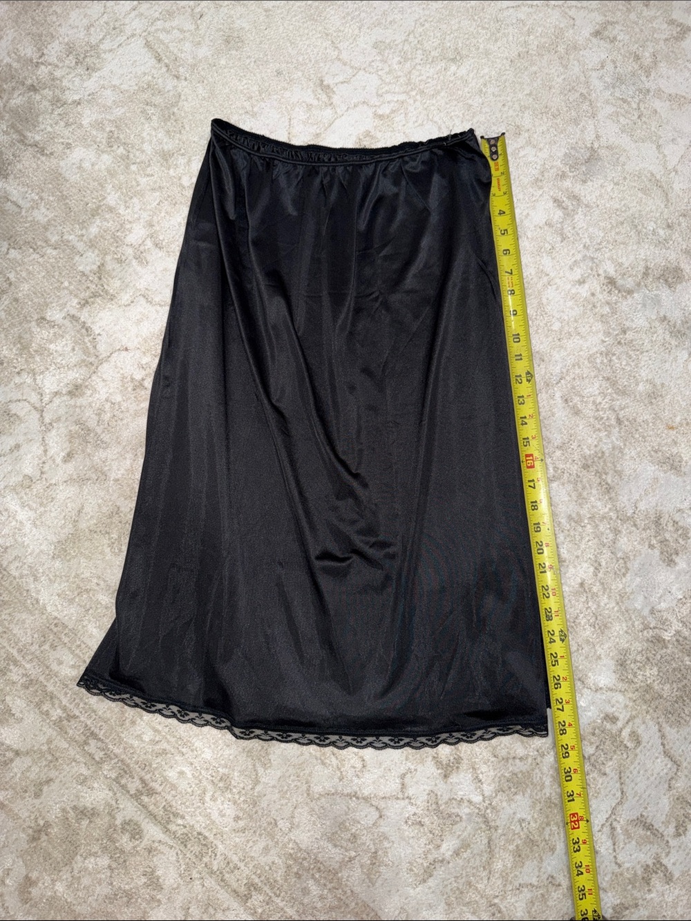 Warner's Black Half Slip with Lace Trim